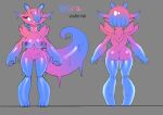 2025 2_antennae 3_toes 4_fingers absurd_res alien antennae_(anatomy) anthro areola artist_name big_tail biped blue_body blue_tail breasts butt claws digital_media_(artwork) dragon empty_eyes feet female female_anthro finger_claws fingers genitals glistening glistening_arms glistening_body glistening_breasts glistening_butt glistening_legs glistening_tail goo_creature goo_hair grey_background hair hair_over_eye hi_res hybrid innie_vulva model_sheet multicolored_body multicolored_tail mythological_creature mythological_scalie mythology navel nipples nude nude_anthro nude_female pointy_ears pseudo_hair purple_areola purple_body purple_nipples purple_tail scalie simple_background slime smile solo tail text toes velira_(voiderino) voider_(artist) vulva white_eyes