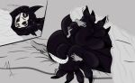 anthro bed bedding big_feet blanket claws feathers feet female floating_hands furniture group huge_feet humanoid itsnotaphasemom laugh mal0 scp-1471-a scp_foundation spread_toes tickling tickling_feet toe_claws toes twitching_ear wiggling_toes