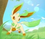  &gt;:3 3_toes :3 ambiguous_gender brown_body brown_fur brown_inner_ear canid cloud colored day detailed_background digital_media_(artwork) dipstick_ears dipstick_tail eeveelution feet feral front_view full-length_portrait fur grass green_body green_ears green_fur green_tail head_tuft hi_res kemono kenikenikeke landscape leaf_tail leafeon leg_markings mammal markings multicolored_body multicolored_ears multicolored_fur multicolored_tail nature nintendo no_sclera outside paws plant pok&eacute;mon pok&eacute;mon_(species) portrait pose pupils quadruped shaded sky socks_(marking) solo standing sun tail_markings three-quarter_view toes tree tuft two_tone_ears two_tone_tail video_games white_pupils yellow_body yellow_ears yellow_eyes yellow_fur yellow_tail 