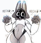 2024 ambiguous_gender anthro black_eyes black_text blue_claws claws colored_sketch dipstick_ears domestic_cat ear_markings english_text eyebrows felid feline felis grey_body grey_pawpads grey_paws hands_up heart_symbol hi_res kerfus machine mammal multicolored_body multicolored_ears musical_note musical_symbol open_mouth pawpads paws robot screen screen_face simple_background sketch solo standing symbol text whiskers white_background white_body white_eyebrows white_nose yong_yong_yeee