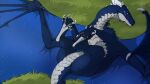 astrum_(adergstrum) blue_body blue_eyes butt claws digital_drawing_(artwork) digital_media_(artwork) digitigrade dragon european_mythology feet feral flamingtitania foot_grab hi_res hindpaw horn legs_up looking_at_viewer lying lying_on_ground membrane_(anatomy) membranous_wings mythological_creature mythological_scalie mythology on_back on_ground paws presenting presenting_hindquarters scales scalie solo spread_wings tail toe_claws western_dragon wings