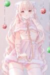  animal_ear_fluff animal_ears ass_visible_through_thighs blonde_hair blunt_bangs blush breasts brown_eyes capelet chain choker commentary cowboy_shot english_commentary fur-trimmed_capelet fur-trimmed_skirt fur_trim glint hand_on_own_face highres holding holding_chain jewelry long_hair looking_at_viewer no_bra open_mouth original panties pastel_teddybear pink_capelet pink_choker pink_ribbon pink_skirt pleated_skirt ribbon ring skirt solo thighhighs twintails underboob underwear very_long_hair wavy_hair white_panties white_thighhighs 
