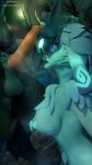 absurd_res animal_genitalia animal_humanoid animal_penis anthro athletic athletic_female big_breasts big_knot big_penis blue_eyes bodily_fluids bovid breasts canid canid_humanoid canine canine_genitalia canine_humanoid canine_penis caprine clothed clothing cum cum_drip dripping duo ejaculation female fur genital_fluids genitals glowing glowing_eyes glowing_markings glowing_nipples hi_res humanoid kindred_(lol) knot knotted_penis lamb_(lol) league_of_legends male male/female mammal mammal_humanoid markings mask mythological_canine mythological_creature mythology nipples nude nude_anthro nude_female partially_clothed penis penis_in_face riot_games samtrix sheep size_difference tencent warwick_(lol) wearing_mask werecanid werecanine werecreature werewolf white_body white_fur wolf_humanoid