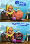 2025 absurd_res after_vore belly big_belly blue_sky cephalopod clothing duo female fish frye_(splatoon) hi_res inkling malachi21148 marine mollusk nintendo outside overweight shirt sitting sky splatoon text topwear vore yellow_clothing yellow_shirt yellow_topwear