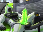 absurd_res anthro balls bodily_fluids breath drooling erection genital_fluids genitals glowing glowing_genitalia glowing_penis green_insides green_mouth green_penis green_tongue hi_res how_to_dragon_your_train ivxair3p knot leaking_precum living_train lying machine male nude on_back penis precum robot saliva solo sweat tail text throbbing throbbing_penis tongue tongue_out tramway_de_nantes unusual_insides