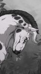 ambiguous_gender black_and_white black_body black_fur black_mane equid equine feral flamingtitania fur hi_res horse hybrid mammal mane monochrome solo white_body white_fur