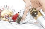  1boy 1girl aigis_(persona) android blonde_hair butterchalk commentary doggystyle heart hetero highres joints penis persona persona_3 robot_joints sex short_hair top-down_bottom-up uncensored 