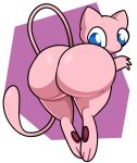  ambiguous_gender anthro bent_over big_butt blue_eyes butt ekkokenight hi_res huge_butt legendary_pok&eacute;mon looking_back mew nintendo nude pink_body pok&eacute;mon pok&eacute;mon_(species) solo video_games 