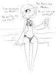  2020 bikini bikini_bottom bikini_top black_and_white blush clothed clothing dessert english_text female flat_chested food front_view full-length_portrait gardevoir hi_res humanoid ice_cream looking_away monochrome nintendo not_furry open_mouth open_smile pok&eacute;mon pok&eacute;mon_(species) portrait sitting sketch smile solo spot_color swimwear text unseen_character video_games w4g4 