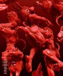 3d_(artwork) 5_toes abs absurd_res anthro blood-rory canid canine canis convenient_censorship digital_media_(artwork) dobermann dog_knight_rpg domestic_dog feet female female/female floating group hi_res iglooder mammal muscular muscular_female naturally_censored nude pinscher red_body red_skin rory_(ceehaz) simple_background soles toes