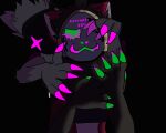  absurd_res black_background corrupted corruption duo female hi_res holding_head machine male male/female protogen scraner simple_background staraevara transformation 