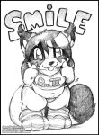  2022 anthro blep clothed clothing domestic_cat felid feline felis female footwear fur greyscale hair looking_at_viewer mammal monochrome o-kemono panties pussycat_(o-kemono) smile socks solo text tongue tongue_out underwear url 