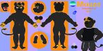absurd_res anthro black_body black_fur black_hair felid feline fur genitals hair hi_res humanoid lgbt_pride lion male mammal model_sheet muscular muscular_anthro muscular_male nicoysita pantherine penis pride_colors slightly_chubby solo vein veiny_penis vincian_pride_colors yellow_eyes