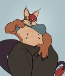 abs absurd_res alien anthro artist_name big_breasts big_butt big_ears bottomwear bottomwear_pull breasts butt canid canine cheek_tuft clothed clothing clothing_lift clothing_pull countershading dakimakura dakimakura_design digital_media_(artwork) eva_(gremlinchalk) facial_tuft female front_view fur gremlinchalk hair hi_res khel larger_female lips looking_at_viewer mammal mohawk multi_nipple muscular muscular_anthro muscular_female nipples pants pants_pull red_hair scar science_fiction shirt shirt_lift size_difference solo tail tail_tuft text thick_thighs topwear tuft under_boob wide_hips