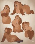  2022 5_fingers 5_toes all_fours anthro areola belly big_breasts big_butt black_nose breasts brown_bear brown_body brown_eyes brown_fur brown_hair butt countershade_torso countershading curvy_figure digital_media_(artwork) dipstick_limbs feet female fingers fur grey_nipples hair hanging_breasts hi_res holding_breast huge_breasts huge_butt lips long_hair looking_at_viewer mammal mature_female multiple_poses navel nipples nora_(tasanko) nude overweight overweight_female pawpads pose short_tail signature sketch_page smile solo tasanko thick_bottom_lip thick_thighs toes ursid ursine voluptuous 