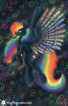  absurd_res equid equine female flying friendship_is_magic hasbro hi_res mammal my_little_pony pegasus psychedelic rainbow rainbow_dash_(mlp) roxythefoxy solo wings 