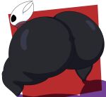  absurd_res anthro arthropod big_butt black_body bottomless butt cloak clothed clothing crouching cyandrive98 female hi_res hollow_knight hornet_(hollow_knight) huge_butt huge_hips huge_thighs hyper hyper_butt solo team_cherry thick_thighs video_games wide_hips 