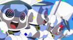  1other @_@ animal_ears bell black_collar black_eyes black_gloves black_vest blue_sky bowing capelet collar confetti cult_of_the_lamb day furry gloves happy hat highres holding_baton looking_ahead milgram neck_bell open_mouth other_focus outdoors parody shako_cap sheep sheep_ears sky smile teeth the_lamb_(cult_of_the_lamb) tugarabe upper_body upper_teeth_only variations vest white_capelet white_hat 