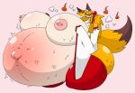  anthro areola belly big_belly big_breasts big_butt bodily_fluids breasts brown_body brown_fur brown_tail butt canid canine chubby_female clothing eyes_closed fangs female fire fox fur hage hair happy headgear headwear hi_res huge_breasts hyper hyper_belly hyper_breasts inflation mammal multicolored_body multicolored_fur navel nipple_piercing nipples open_mouth orange_body orange_fur orange_hair orange_tail outie_navel piercing pink_areola puffy_areola puffy_nipples red_clothing smile smoke smoke_from_belly solo sweat two_tone_body two_tone_fur two_tone_tail vein white_body white_clothing white_fur 