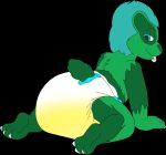 4_toes abdl adult_baby ageplay agumonofalchemy all_fours animal_feet anthro badger bedroom_eyes black_background blue_diaper_frill blue_diaper_tape bodily_fluids claws closed_smile clothed clothing colored diaper diaper_fetish diaper_only diaper_use digital_drawing_(artwork) digital_media_(artwork) eyebrows facial_markings feet finger_claws full_diaper fur genital_fluids green_arms green_body green_ears green_face green_feet green_fur green_hands green_inner_ear green_legs green_markings green_nose green_snout green_tail hair half-closed_eyes hand_on_ground handpaw head_markings hi_res hindpaw infantilism looking_at_viewer looking_back looking_back_at_viewer male mammal markings mouth_closed mustelid musteline narrowed_eyes paws plantigrade raised_eyebrows roleplay seductive short_tail simple_background slicked_back_hair smile solo tacoma_adams tail teal_eyes teal_hair toe_claws toes tongue tongue_out topless unclean_diaper urine used_diaper wearing_diaper wet_diaper white_claws white_diaper white_finger_claws white_toe_claws