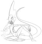  &lt;3 2020 anthro anus black_and_white female flat_chested front_view full-length_portrait genitals hi_res inteleon monochrome nintendo nude pok&eacute;mon pok&eacute;mon_(species) portrait presenting presenting_pussy pussy scalie sketch skinny solo spread_legs spreading video_games w4g4 