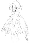  anthro avian bird blush bodily_fluids collar disembodied_hand disembodied_penis eyelashes feathers female flat_chested freckles genital_fluids genitals grinding hi_res lyra_(w4g4) male male/female monochrome nude penis potoo precum pussy simple_background sketch sweat tail_feathers w4g4 