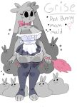  anthro black_clothing breasts character_name cleavage clothed clothing dust dust_bunny dust_cloud eyes_closed female feral fur grey_body grey_ear grey_fur grey_hair grise_(puppkittyfan1) group hair hi_res holding_object lagomorph leporid long_ears long_hair maid_uniform mammal multicolored_body multicolored_fur multicolored_hair paws pink_clothing puppkittyfan1 rabbit smile solo solo_focus two_tone_body two_tone_ear two_tone_fur two_tone_hair uniform wide_hips 