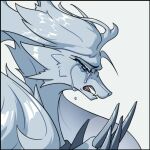 adetuddymax anthro bodily_fluids crying eyes_closed female fur generation_5_pokemon hair legendary_pokemon nails nintendo pokemon pokemon_(species) reshiram solo sticker sticker_pack tears teeth tongue white_body white_fur white_hair