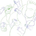 2022 anthro balls belly big_belly blush canid canine canis domestic_dog erection feet fingering genitals hi_res humanoid_genitalia humanoid_hands humanoid_penis k_gutless kemono lifewonders live-a-hero male mammal mokdai moobs nipples overweight overweight_male penis solo_focus video_games 
