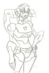  1girl alien arcee breasts color_request highres medium_breasts panties robot sketch superhappyvidel thick_thighs thighs transformers transformers_animated underwear 