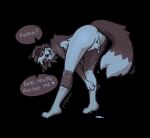 after_sex andromorph anthro anus ass_up bent_down bodily_fluids border(justdylanfr) border_collie butt canid canine canis cheek_tuft clitoral_hood clitoris clothing clothing_pull collie cum cum_drip cum_in_ass cum_in_vagina cum_inside cum_on_ground cum_spill dialogue domestic_dog dripping eye_contact eyebrows facial_tuft fangs floppy_ears fluffy fluffy_tail folded_ears footwear genital_fluids genitals half-closed_eyes head_down herding_dog humanoid_genitalia intersex justdylanfr looking_at_another looking_at_viewer looking_pleasured mammal mastectomy_scar narrowed_eyes nude pastoral_dog putting_on_clothes putting_on_socks raised_eyebrow rear_view scar sheepdog sketch smile socks solo speech_bubble standing striped_body stripes tail talking_to_viewer teeth tiptoes trans_(lore) trans_man_(lore) tuft vulva