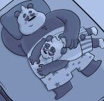  2022 bed blush duo embrace furniture giant_panda hi_res hug humanoid_hands luisalbertoguz lying male mammal overweight overweight_male pillow scar ursid 