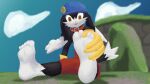  16:9 5_toes amber_eyes anthro black_and_white_fur black_body black_fur bottomwear clothing cloud collar facial_tuft feet floppy_ears foot_focus foot_grab fur gloves grass handwear hat headgear headwear hi_res klonoa klonoa_(series) male multicolored_body multicolored_fur narky_sawtooth_(artist) outside plant shorts solo toes two_tone_body two_tone_fur video_games white_body white_fur widescreen yellow_clothing yellow_gloves yellow_handwear 
