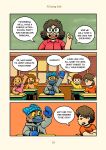  anthro bottomwear canid canine canis chalkboard child classroom clothed clothing comic desk dialogue digital_media_(artwork) dreamworks english_text face_mask fur furniture hair hi_res human jacket male mammal mask mr._wolf_(the_bad_guys) saran_kit school shirt smile speech_bubble student table teacher teacher_and_student text the_bad_guys topwear wolf young 