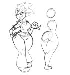  activision anthro big_butt breasts butt crash_bandicoot_(series) female fur grin hi_res monamania monochrome pirate_tawna sketch smile solo tawna_bandicoot thick_thighs video_games wide_hips 