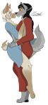  2022 absurd_res albino anthro bat_wings black_hair blue_eyes brown_eyes canid canine canis chiropteran clothed clothing digital_drawing_(artwork) digital_media_(artwork) dress duo eye_scar facial_scar fangs female female/female full-length_portrait fur grey_body grey_fur hair hair_bun hi_res hybrid interspecies jewelry looking_at_another mammal markings membrane_(anatomy) membranous_wings microchiropteran necklace nose_to_nose notched_ear pawpads paws phyllostomid portrait pteropodid raised_tail red_sclera romantic romantic_ambiance scar smile tan_body tan_fur vampire vampire_bat were werecanid werecanine werewolf white_body white_fur white_hair white_markings winged_arms wings wolf yangochiropteran yellow_sclera zer0rebel4 