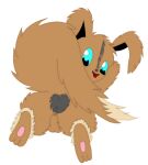 2019 anus balls brown_body brown_fur butt butt_heart digital_drawing_(artwork) digital_media_(artwork) dipstick_tail eevee eeveelution facial_markings fur generation_1_pokemon genitals head_markings hi_res male markings ninjatommy21 nintendo pokemon pokemon_(species) solo tail tail_markings tongue tongue_out