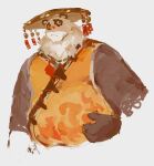  0_0ffline 1boy absurdres animal_ears belly black_fur chinese_clothes fat furry furry_male highres looking_at_viewer male_focus multicolored_fur pan_yinhu panda_boy panda_ears plump round_eyewear shirt signature white_background white_fur wok yellow_shirt zenless_zone_zero 