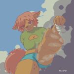 absurd_res anthro belly big_breasts big_ears breasts canid canine clothing feet female foot_fetish foot_focus footwear fox hi_res mammal nameless_character orange_body priipit smelly smelly_feet socks solo tale thick_thighs