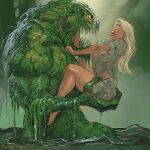  action_scene barefoot blonde_hair blue_eyes bottomwear butt butt_grab claws close_encounter clothing damsel_in_distress danger dangerous digital_media_(artwork) dramatic_lighting dripping duo dynamic_lighting explorer fantasy feet female feral frans_mensink gasp gills hair hand_on_butt hi_res horror_(expression) hotpants human lips male male/female mammal monster muscular mythological_creature mythology peril red_lips reptile resisting roaring scalie scared screaming seaweed sharp_teeth shorts size_difference slime struggling swamp swamp_monster teeth teeth_showing thick_thighs toes torn_clothing water wet yellow_eyes 