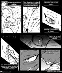  2017 anthro belly belly_rub belly_scales big_belly big_breasts bloated blush bodily_fluids breasts clothing comic dragon drooling duo english_text female hands_on_belly hi_res hyper hyper_belly if_hell_had_a_taste lying male mars_fidchell monochrome musclegut muscular muscular_anthro muscular_female non-mammal_breasts on_back open_mouth rumbling_stomach saliva scales shirt skylar_fidchell stuffing text topwear viroveteruscy 