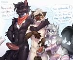 absurd_res anthro arm_warmers armwear athletic athletic_anthro athletic_male balls black_body black_fur blush clothing dialogue domestic_cat english_text erection eyewear eyewear_only felid feline felis fluffy fluffy_tail fur genitals glasses glasses_only group handjob hi_res humanoid_genitalia humanoid_penis kerchief kerchief_only legwear male male/male mammal mekaska mostly_nude neckerchief neckerchief_only neckwear nixuelle nude pattern_arm_warmers pattern_armwear pattern_clothing pattern_legwear pattern_stockings penile penis penis_grab round_glasses sex siamese sil_blackmon smile stockings striped_arm_warmers striped_armwear striped_clothing striped_legwear striped_stockings stripes tail text trio wearing_glasses whiskers