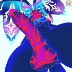 1:1 2025 alien anthro antlers artist_logo big_penis biped blue_body blue_fur blue_penis chaosarts chinchilla chinchillid digital_drawing_(artwork) digital_media_(artwork) fur genital_markings genital_shot genitals genwel_meteonelfilis glans glowing glowing_genitalia glowing_penis head_wings hi_res horn huge_wings humanoid_genitalia humanoid_penis kirby_(series) logo low-angle_view male mammal markings nintendo nude_anthro nude_male outline penis penis_markings penis_shot pink_glans purple_glans rodent simple_background solo starling_(kirby) tail unusual_wing_placement white_background white_outline wings worm&#039;s-eye_view
