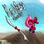 anthro clothed clothed_anthro clothed_female clothing dress english_description english_text female fingerless_gloves footwear fur gloves handwear hi_res leggings legwear mammal multicolored_tail open_clothing open_topwear pink_body pink_fur pink_nose red_clothing red_dress red_eyes red_footwear red_shoes rodent sciurid shaded shoes sinisterslyfox soft_shading solo tail text throwing_knife throwing_object throwing_weapon topwear tree_squirrel