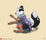 absurd_res animal_genitalia animal_penis anus balls bedroom_eyes big_balls black_body black_fur black_nose bottomless bottomwear bow_tie brown_body brown_fur butt canid canine canine_genitalia canine_penis canis claws clothed clothed_feral clothing clothing_aside crossdressing digital_media_(artwork) domestic_dog dress dress_only english_text erection femboy feral finger_claws fluffy fluffy_tail fur fur_markings genitals half-closed_eyes happy hi_res huge_balls inner_ear_fluff knot looking_at_viewer male mammal markings mitus_(zangeeses) mohrlex multicolored_body multicolored_fur narrowed_eyes panties panties_aside partially_clothed pawpads paws penis perineum piercing pointy_ears presenting presenting_anus presenting_balls presenting_hindquarters presenting_penis prick_ears raised_leg raised_tail seductive signature simple_background sketch smile solo tail text thick_thighs toe_claws topwear topwear_only translucent translucent_clothing translucent_topwear translucent_underwear tuft underwear underwear_aside url white_body white_fur yellow_eyes