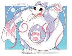  2022 4_fingers 4_toes absurd_res anthro belly big_belly biped collar feet fingers hi_res kemono m2vcjtad5hsdvla marine overweight solo toes white_body 