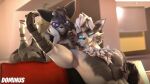  3d_(artwork) absurd_res anthro blue_eyes canid canine cellphone chest_tuft digital_media_(artwork) dominussfm duo female fox furniture hi_res holding_cellphone holding_object holding_phone holding_smartphone lotus_(dominus) ludwig_(dominus) lying male mammal on_front on_sofa phone purple_eyes selfie sitting smartphone smile sofa source_filmmaker tuft wraps wrist_wraps 