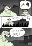 2025 4_horns anthro big_breasts black_and_white black_spots bodily_fluids bovid breasts caprine chemical_plant city city_background city_destruction colored_saliva comic destruction dialogue digital_media_(artwork) english_text fingers food fur green_body green_fur green_saliva ham ham_(food) hi_res hooved_fingers hooves horn huge_breasts hungry kaiju living_lupis macro male mammal meat monochrome monster multi_horn nude_anthro nude_male obese obese_anthro obese_male overweight overweight_anthro overweight_male pink_body pink_fur pink_wool pork power_plant radioactive rampage saliva sharp_teeth shawn_(living_lupis) sheep solo speech_bubble spiked_tail spikes spikes_(anatomy) spots stick tail teeth text thought thought_bubble thoughts towering unusual_bodily_fluids unusual_saliva wool_(fur) wool_hair