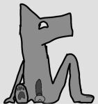  afur_(artist) anthro front_view fur genitals grey_body grey_fur grey_pawpads grey_penis happy male pawpads paws penis solo young 
