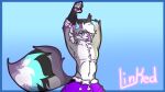  absurd_res anthro blep clothing dragon felid feline fluffy hi_res huge_tail linkedwolve lynx male mammal muscular muscular_male purple_clothing smile smirk smug solo stretching tongue tongue_out 